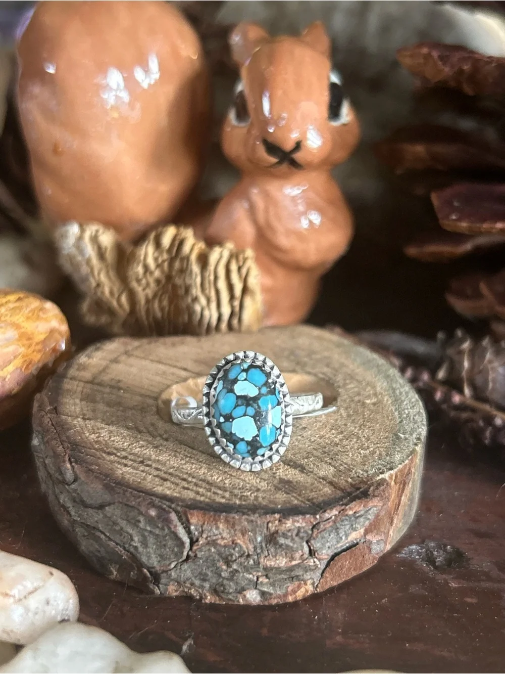 925 Sterling blue moon turquoise ring